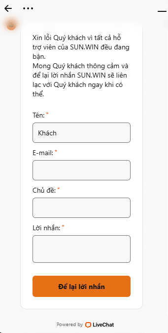 Sunwin hỗ trợ qua livechat.